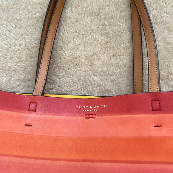 Tory Burch Multi color Watercolor Leather Tote - Picture 2 of 9
